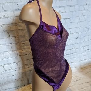 Dreamgirl purple sparkle sheer teddy